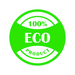 round stamp sign eco product 100% isolated on white background