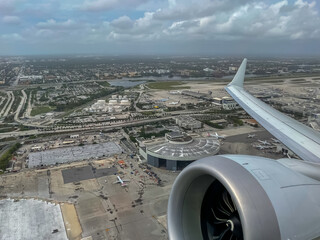 Beautiful aerial view of the Miami international Airport