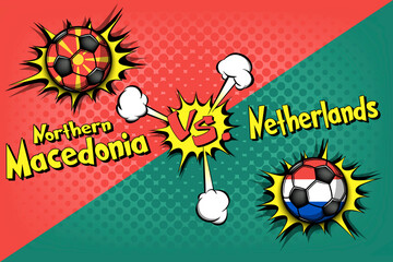 Soccer game Northern Macedonia vs Netherlands