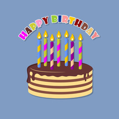 Happy Birthday greeting card or banner. Vector Illustration