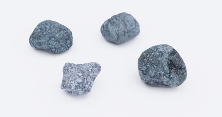 Fototapeta na wymiar Four stones on a white background 3d render