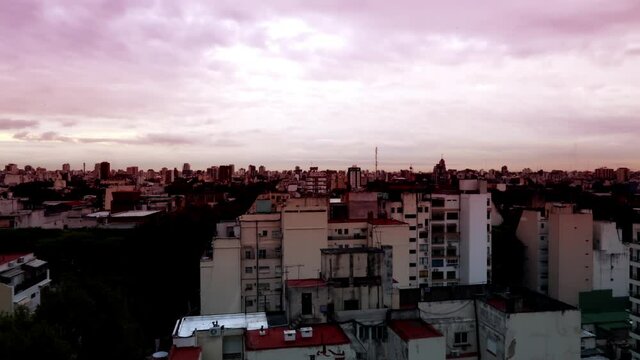 Afternoon time lapse in the city of Buenos Aires Argentina