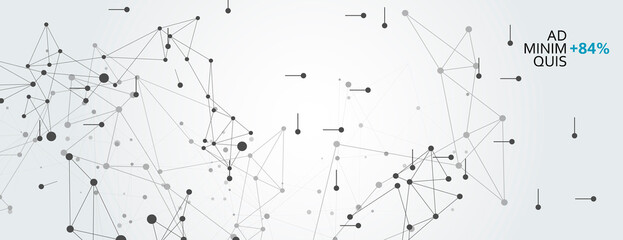Vector line digital atom concept. Polygonal background and technology design, dot clusters
