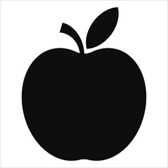 Flat web black apple icon. Vector illustration