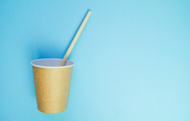 Zero waste eco friendly concept. Reusable plastic free items on colorful blue background.