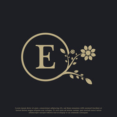 Circular Letter E Monogram Luxury Logo Template Flourishes. Suitable for Natural, Eco, Jewelry, Fashion, Personal or Corporate Branding.