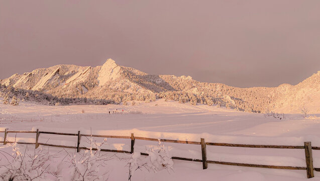 snow covered mountains