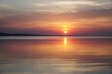 sunset over the sea. sunset in the sea. 