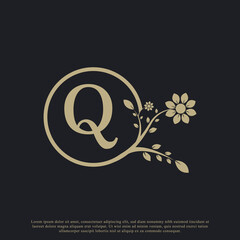 Circular Letter Q Monogram Luxury Logo Template Flourishes. Suitable for Natural, Eco, Jewelry, Fashion, Personal or Corporate Branding.