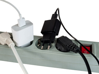 Mains filter, extension cable for connecting electrical appliances, power cables, electrical outlet