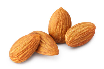 Obraz na płótnie Canvas Delicious almonds, isolated on white background