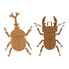 カブトムシとクワガタのイラスト