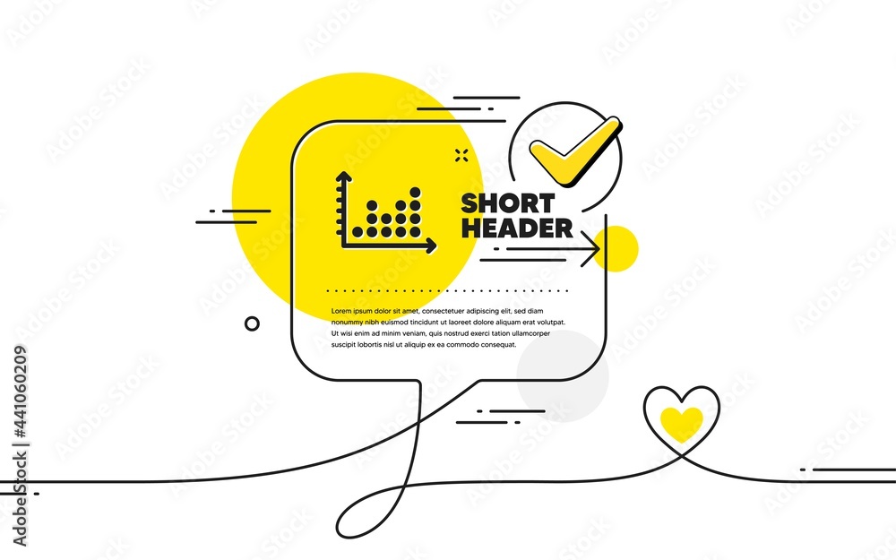 Aufkleber dot plot graph icon. continuous line check mark chat bubble. presentation chart sign. market analyti