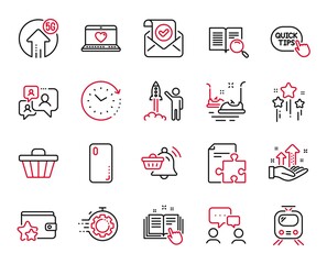 Vector Set of Technology icons related to Launch project, Bumper cars and Shop cart icons. Smartphone cover, Strategy and Quick tips signs. Loyalty program, Search text and Support chat. Vector