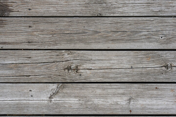 Obraz premium Old and weathered grey floor wall planks with narrow gaps and old nails