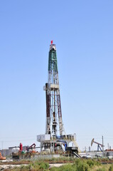 Oilfield drilling equipment in the construction site