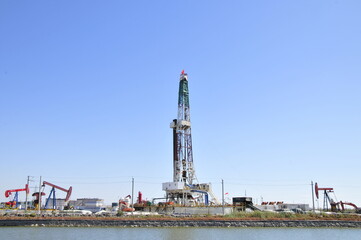 Oilfield drilling equipment in the construction site