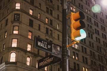 Street signs and traffic light