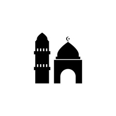 mosque icon with a beautiful moon object, suitable for web icons