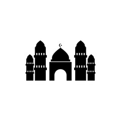 mosque icon with a beautiful moon object, suitable for web icons