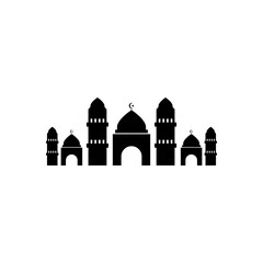mosque icon with a beautiful moon object, suitable for web icons