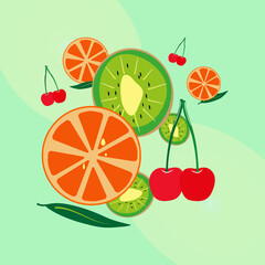fruit, food, orange, citrus, lemon, fresh, grapefruit, ripe, healthy, green, vitamin, fruits, slice, diet, leaf, juicy, lime, sweet, juice, kiwi.meal. print