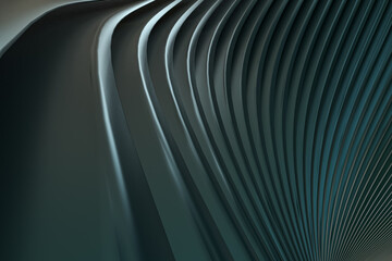 Obraz premium green Abstract wall wave architecture abstract background 3d rendering ,green background for presentation