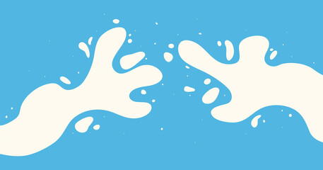 Obraz na płótnie Canvas Yogurt splash with drops vector milk backgroound, liquid wave, white texture. Abstract illustration