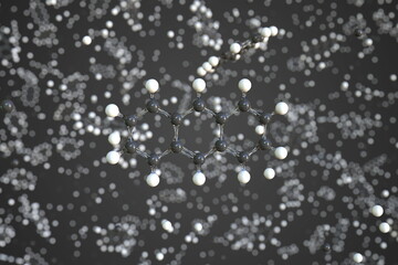 Molecule of anthracene, conceptual molecular model. Conceptual 3d rendering