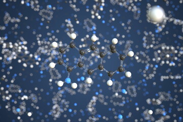 Molecule of anthramine, conceptual molecular model. Conceptual 3d rendering
