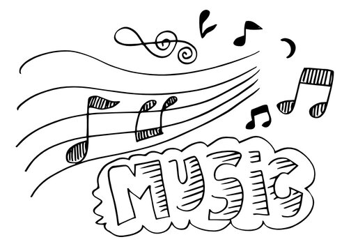 Music Background Hand drawn music set illustration. illustrations of music images, design concept.