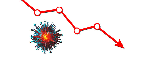 Covid crisis and the collapse of the markets, economic fallout. 3d illustration