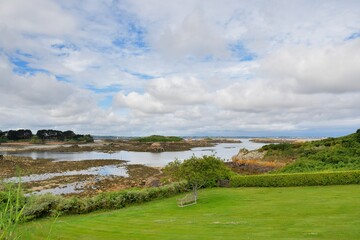 Beautiful seascape on the Brehat island in Brittany. France