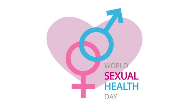 World sexual health day banner with heart and gender, art video illustration.
