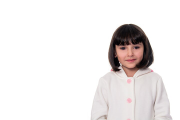Obraz premium girl in white coat on white background