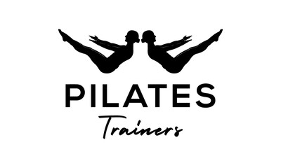 Sitting Pilates Woman Silhouette logo