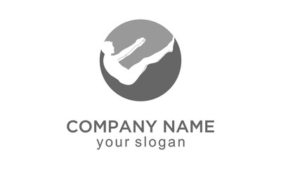 silhouette logo of a man sitting pilates