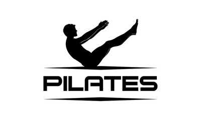 silhouette logo of a man sitting pilates