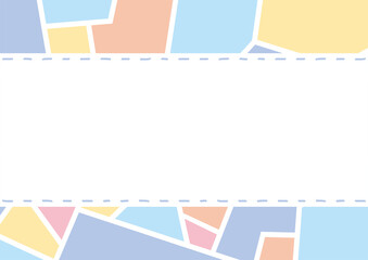 手描きステッチフレーム　可愛らしいパステルカラーの幾何学背景