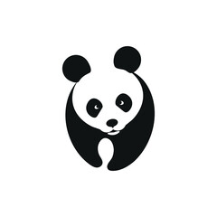 Panda bear silhouette. Panda template for your project. 