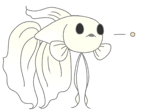 recommend clip art: エサをはきだすベタ（白色）