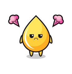 annoyed expression of the cute honey drop cartoon character