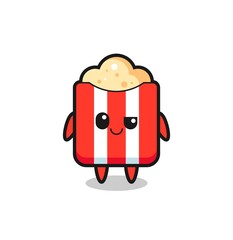 popcorn cartoon with an arrogant expression