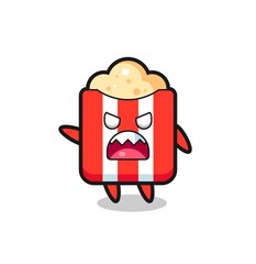 Obraz premium cute popcorn cartoon in a very angry pose