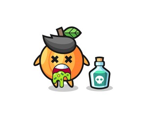illustration of an apricot character vomiting due to poisoning