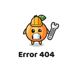 error 404 with the cute apricot mascot