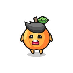 apricot illustration with apologizing expression, saying I am sorry