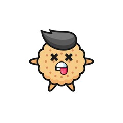 character of the cute round biscuits with dead pose