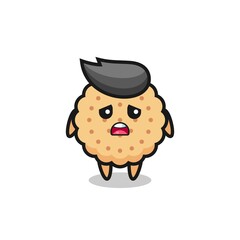 disappointed expression of the round biscuits cartoon