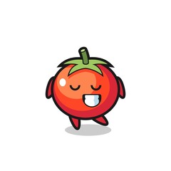 tomatoes cartoon illustration with a shy expression